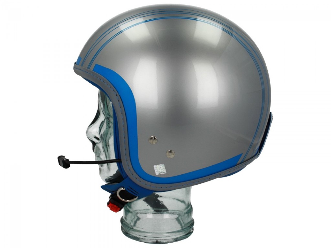Vespa jethelm Elettrica Tech blu (Bluetooth) zilver