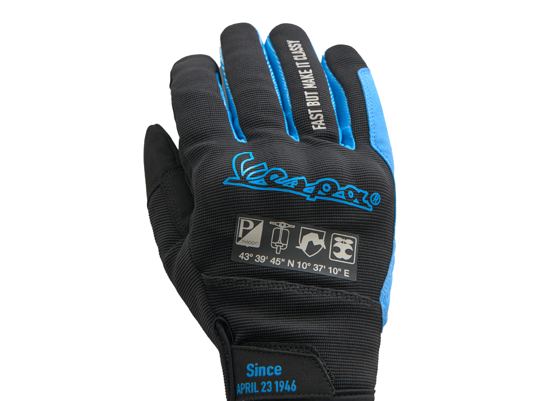 Vespa handschoenen zwart blauw