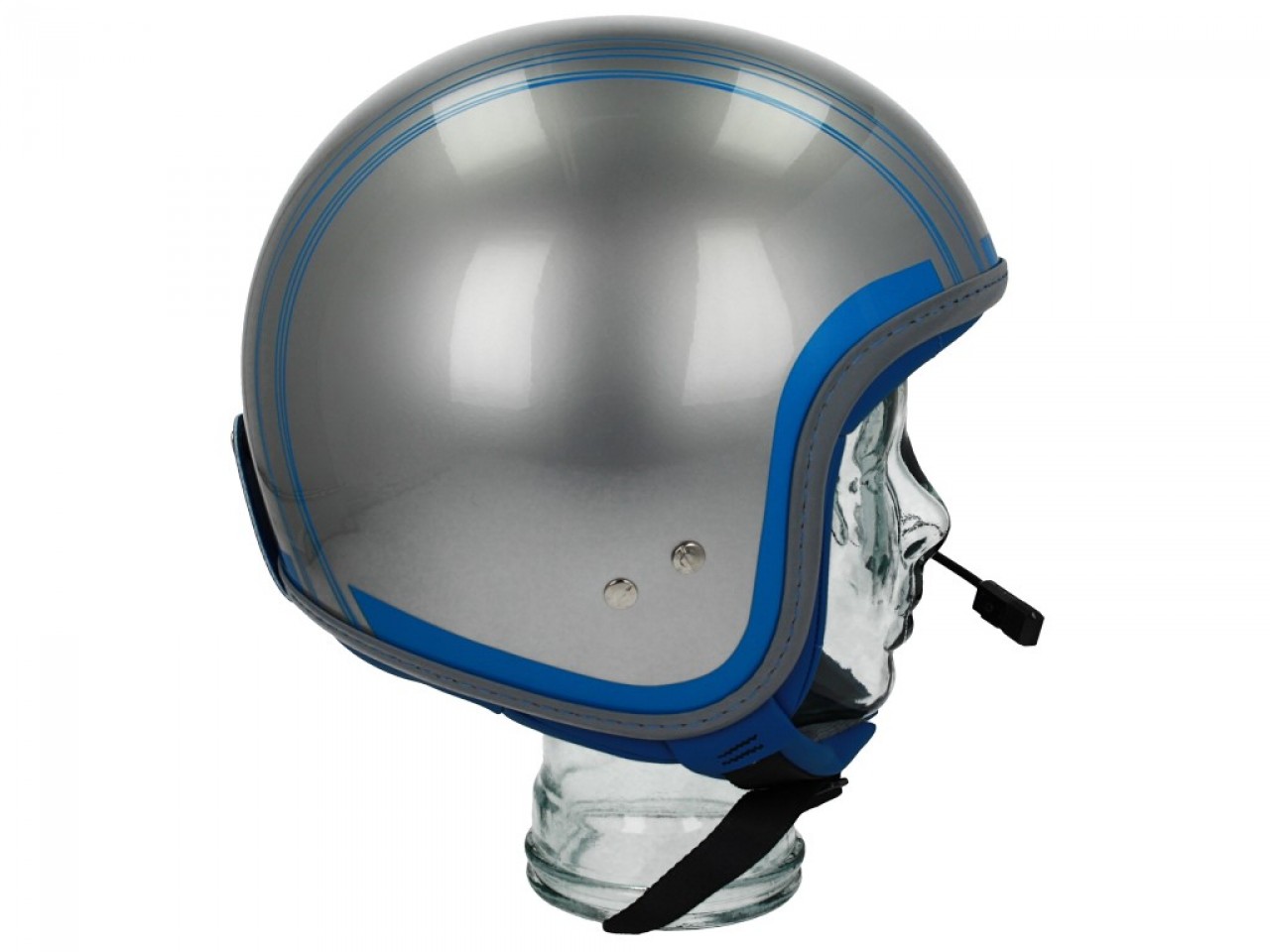 Vespa jethelm Elettrica Tech blu (Bluetooth) zilver