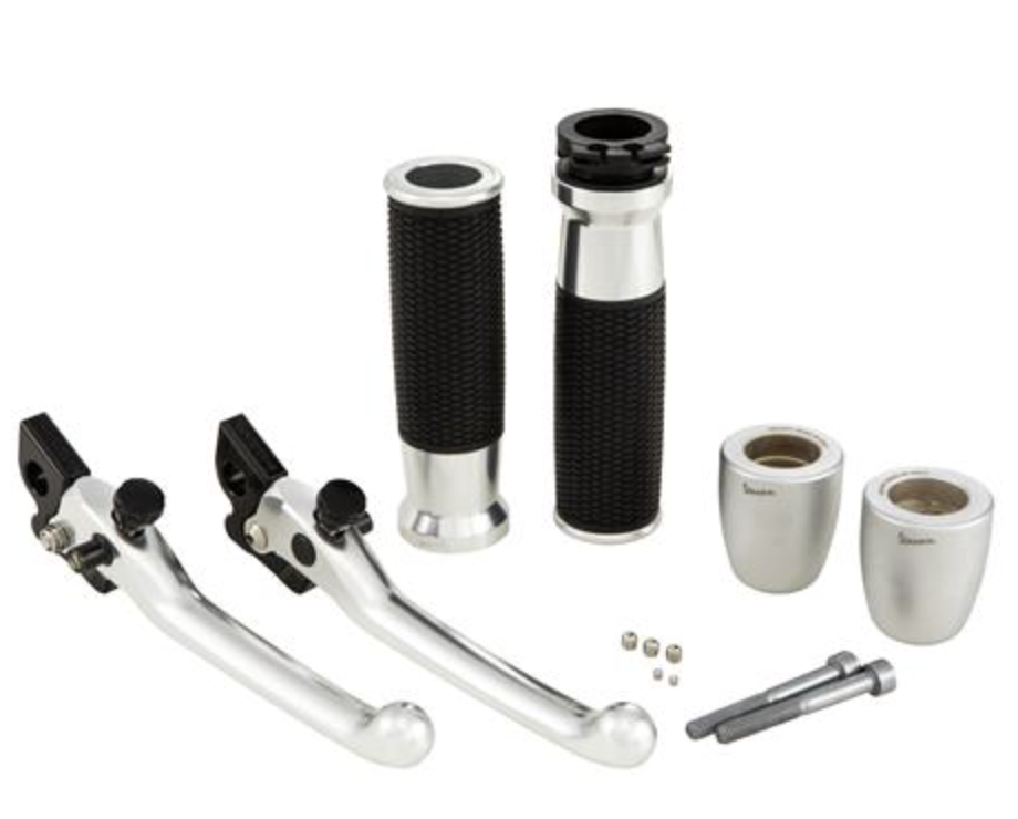 Stuurset, aluminium, geanodiseerd, set van handvatten, hendels en bar ends voor Vespa GTS