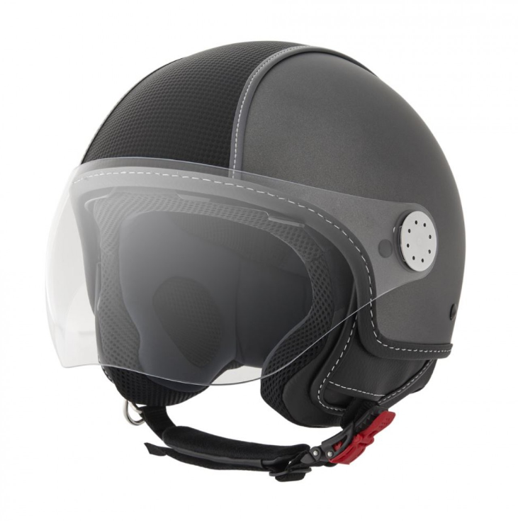 Piaggio Demi Jet helm, carbon skin, grijs, mat - maat XS