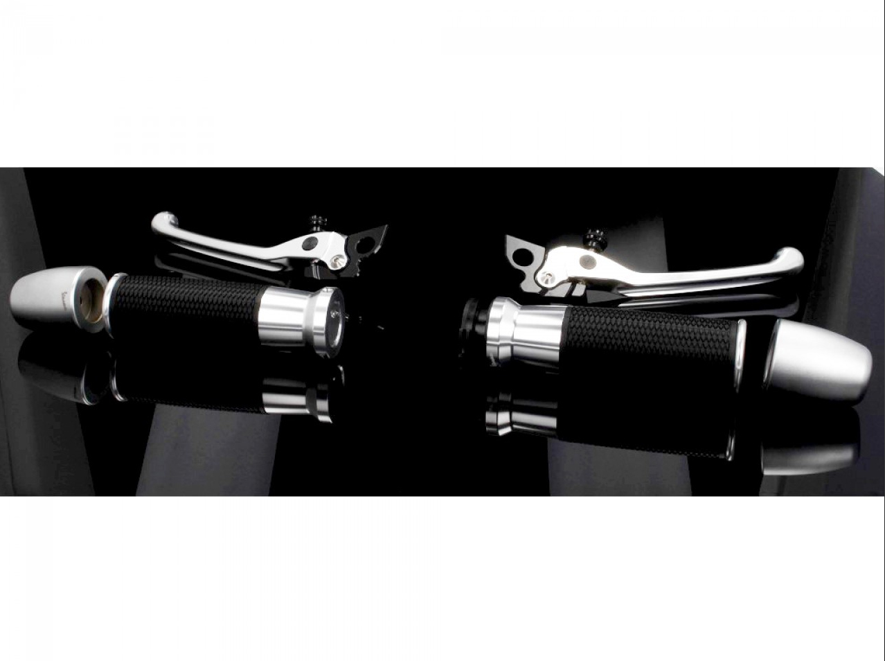 Stuurset, aluminium, geanodiseerd, set van handvatten, hendels en bar ends voor Vespa GTS