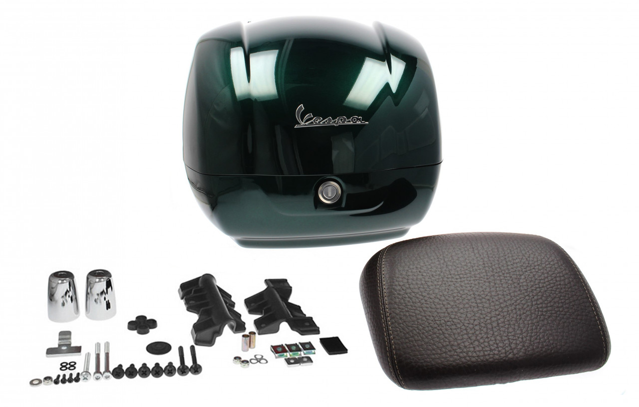 Originele topkoffer voor Vespa GTS - groen / gemetalliseerd groen 349/A