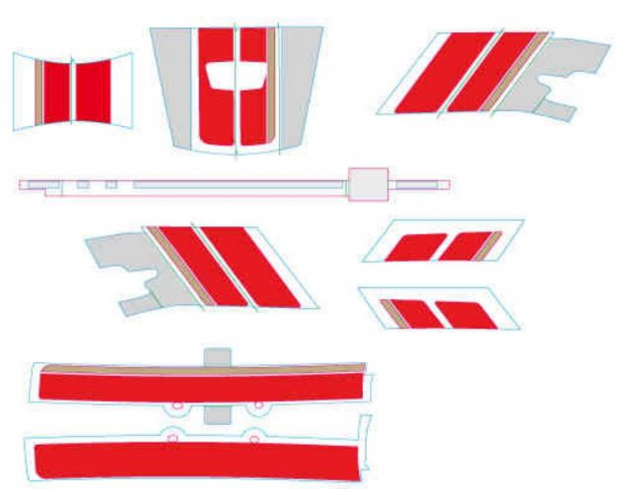 Decor Set, Vespa GTS Racing Sixties - Rood