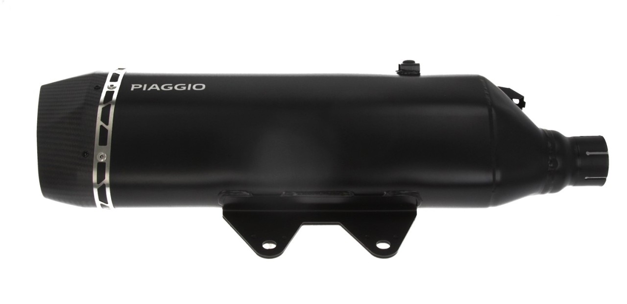 Slip-on uitlaatdemper roestvrij staal zwart voor Piaggio MP3 HPE 530