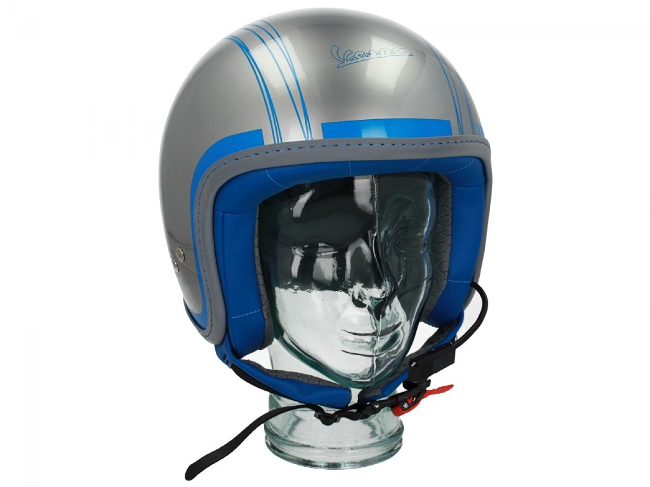 Vespa jethelm Elettrica Tech blu (Bluetooth) zilver