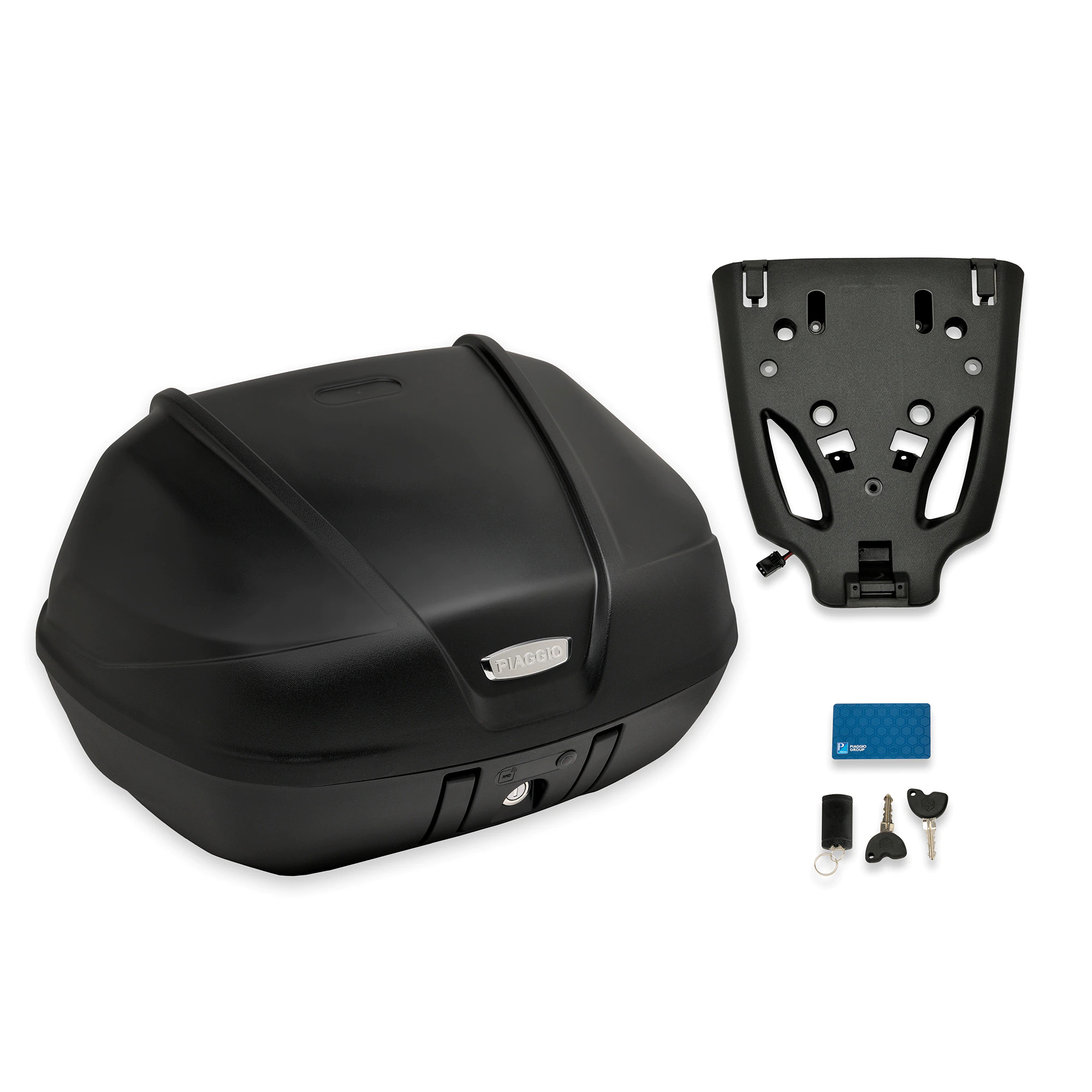 Topkofferset "Keyless" 52 l (incl. montageplaat) voor Piaggio MP3 400 / 530 HPE