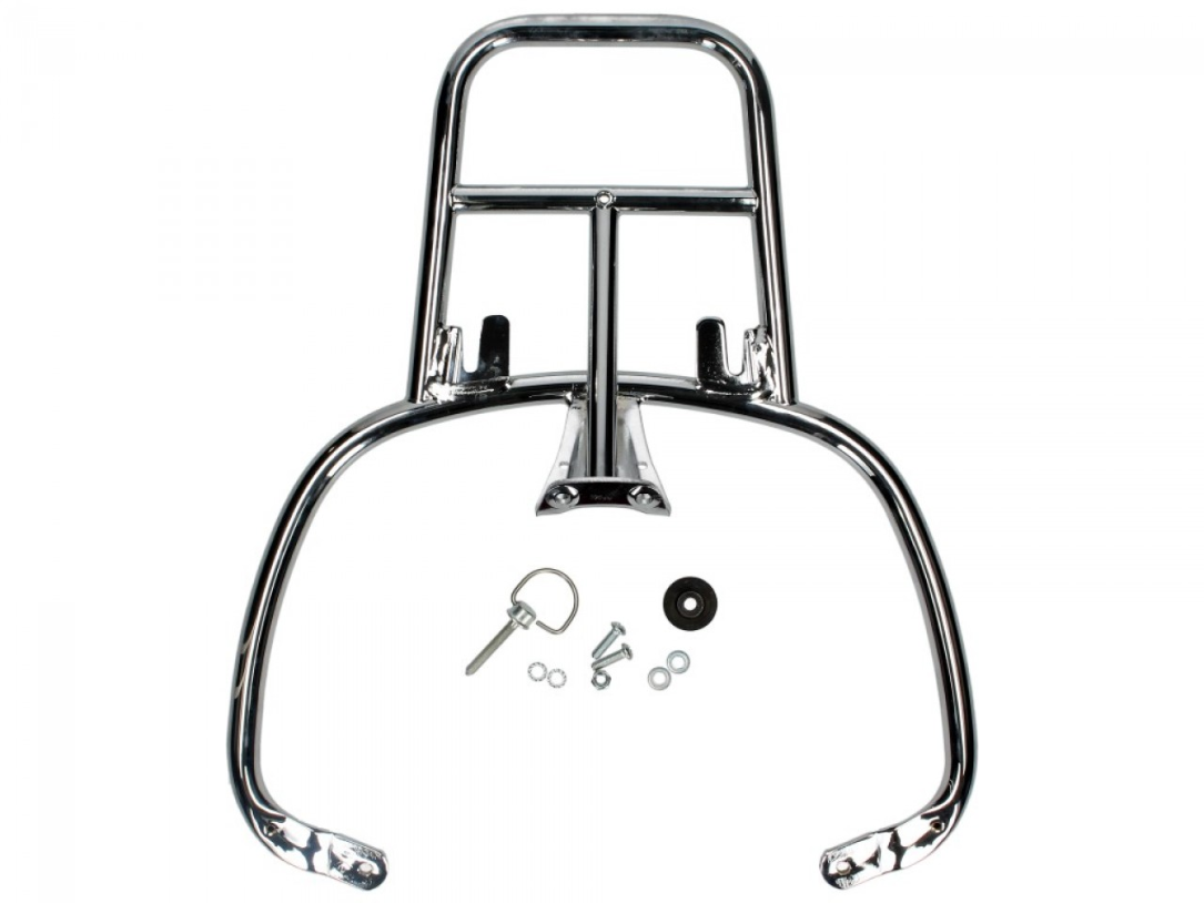 Achterbagagedrager in chroom voor Vespa Primavera / Sprint / Elettrica
