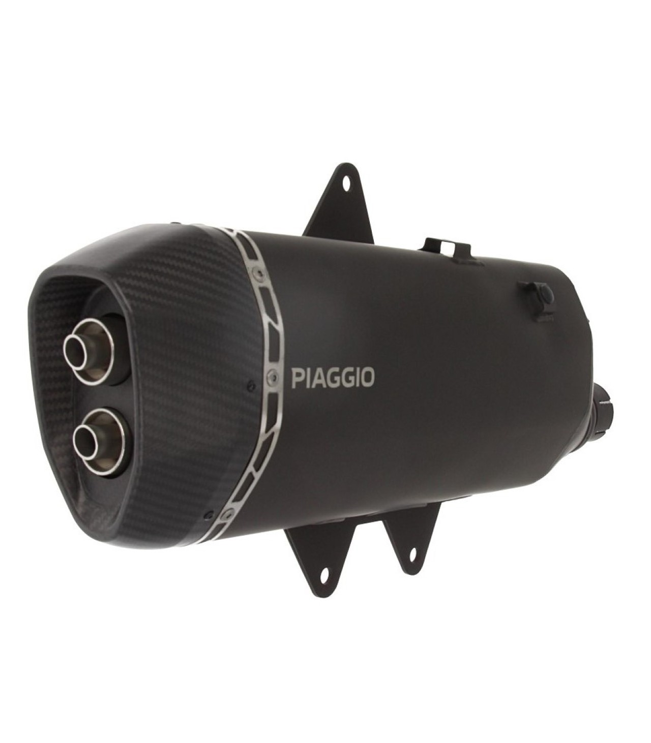 Slip-on uitlaatdemper roestvrij staal zwart voor Piaggio MP3 HPE 400