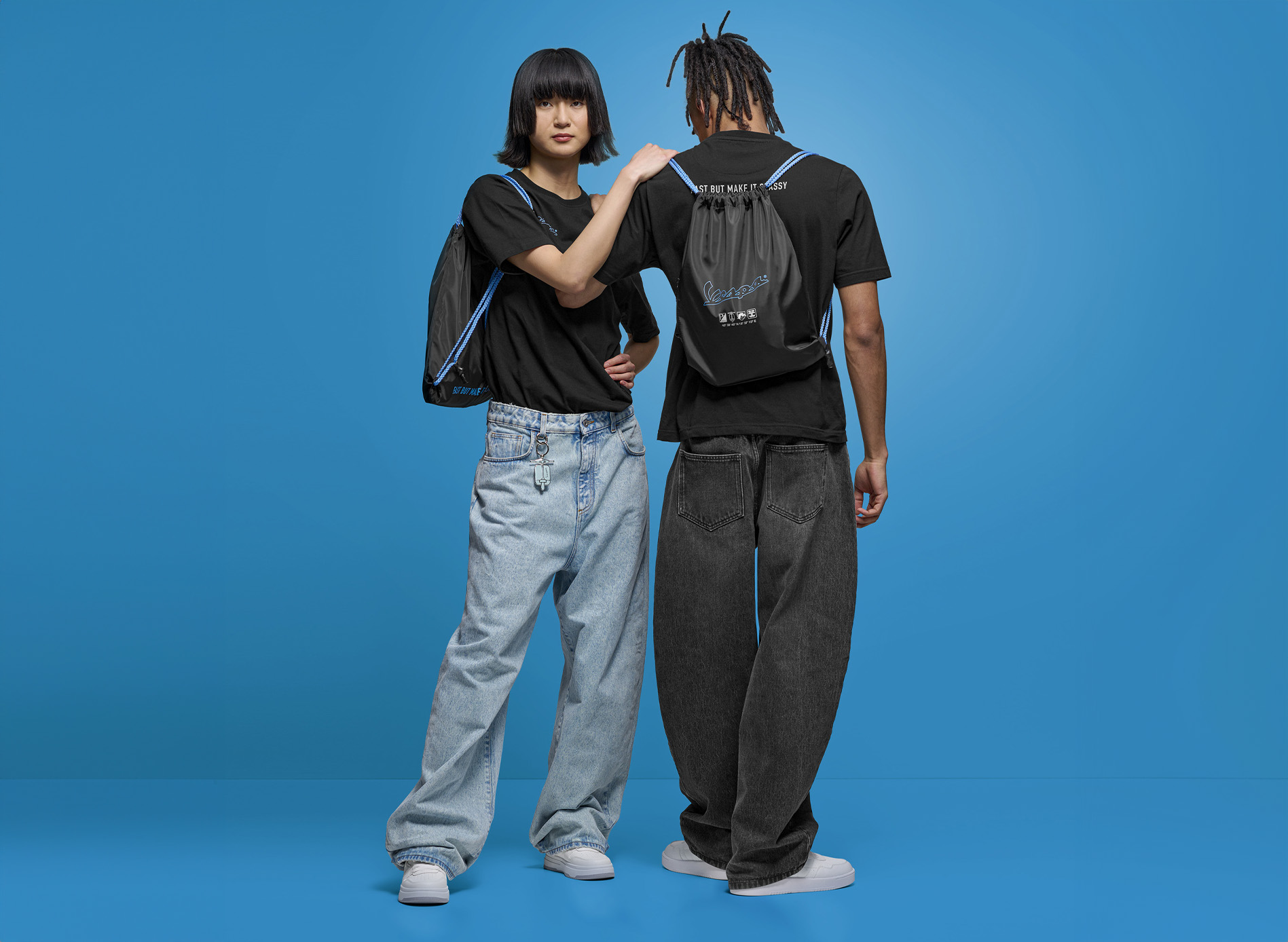 Vespa rugzak zwart blauw DEC collectie