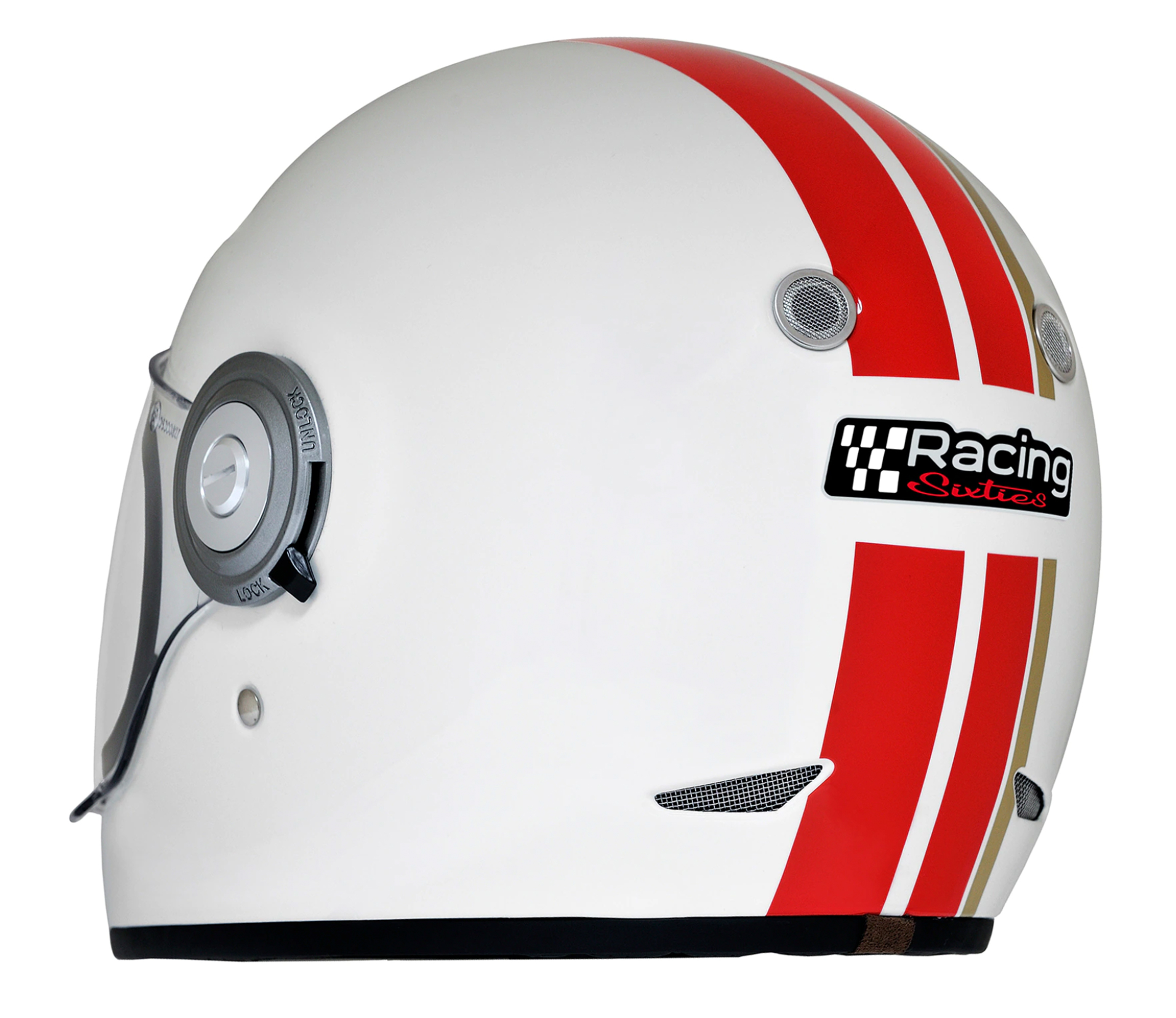 Vespa integraalhelm Racing jaren 60 rood/wit
