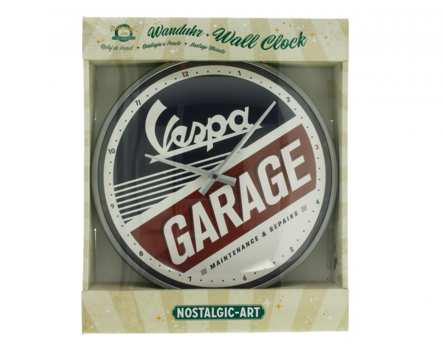 Vespa Wandklok Vespa Garage