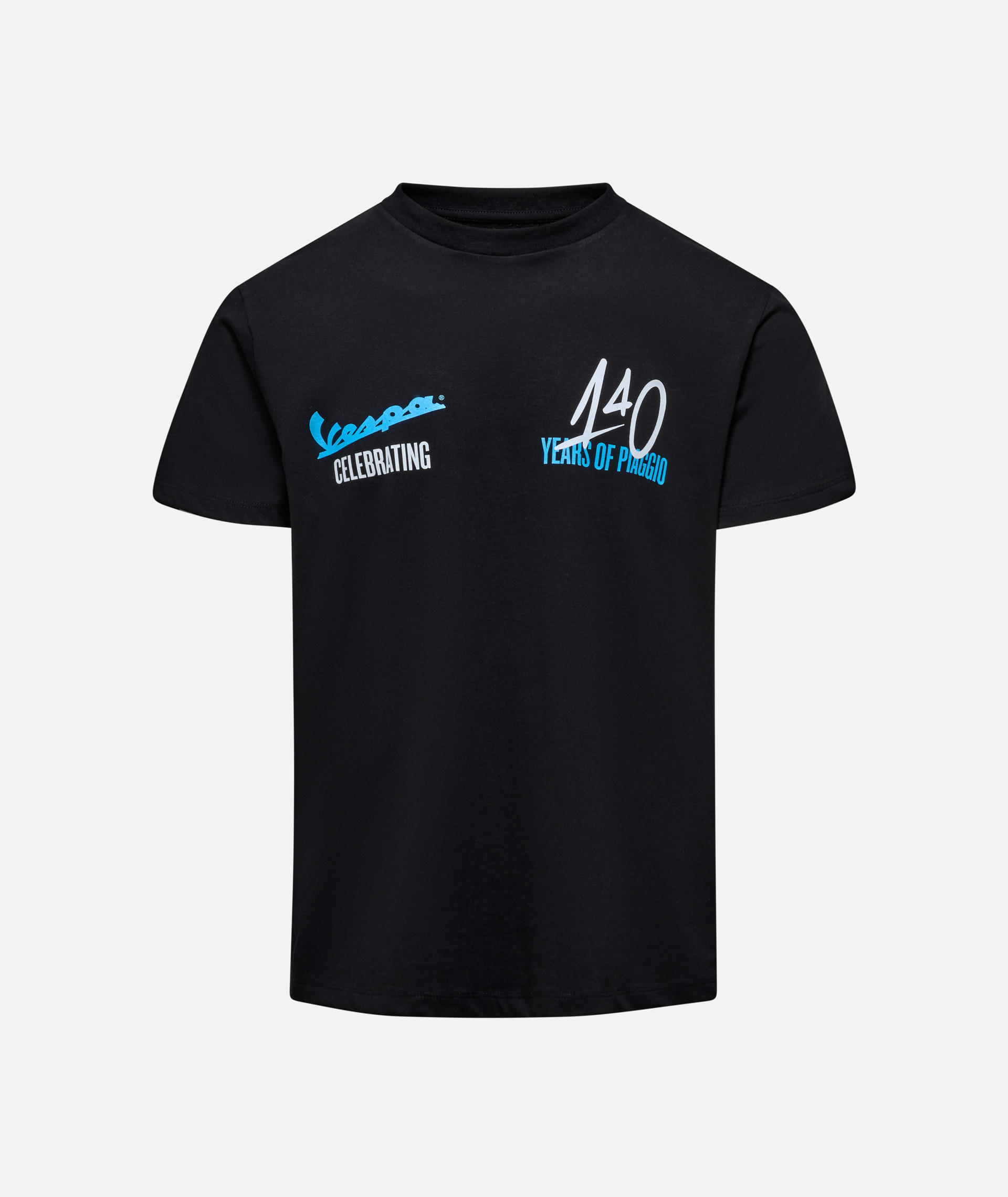 Vespa T-shirt "140 jaar Piaggio" zwart blauw